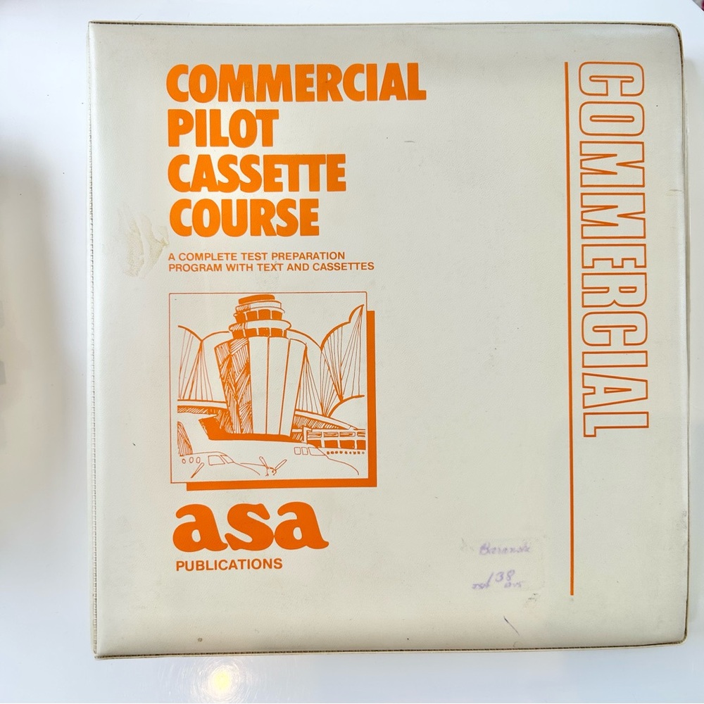 ASA Vintage Commercial Airline Pilot Cassette Course Test Prep Binder Text Tapes